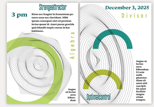 A4 Flyer 3D Geometric Wireframe Shape Simple Layout Science Event