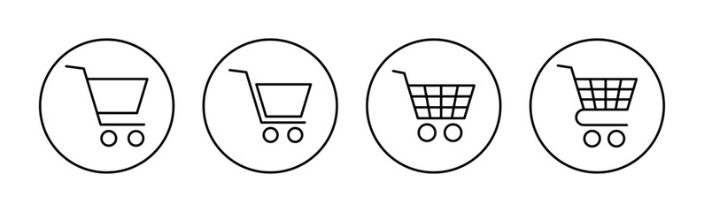 Shopping icon vector for web and mobile app. Shopping cart sign and symbol. Trolley icon