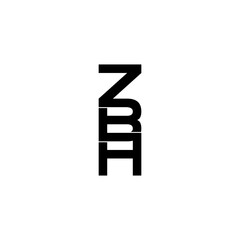 zbh lettering initial monogram logo design