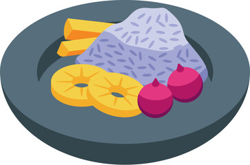Rice food icon isometric vector. Family chinese. Chine dish