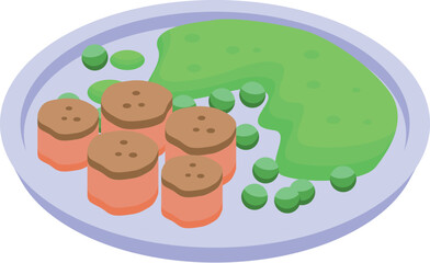 China green food icon isometric vector. Family reunion. Festival meal