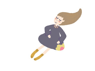 A girl feels chill and good