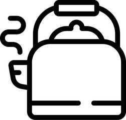 Home hot kettle icon outline vector. Water electric. Metal boiler