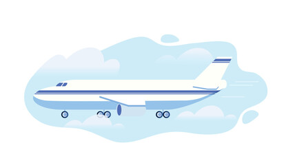 Logistic transport plane concept. Aviation and transportation of goods. Flight and international trade, globalization. Service of express delivery. Cartoon flat vector illustration