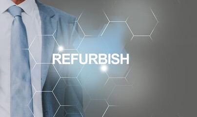 Business representative solving problems of recycling. Renovating and recycling existing materials and products as much possible.