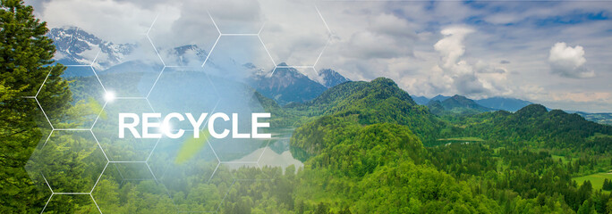 Pure life in the mountains — protecting nature for future generations by recycling products....