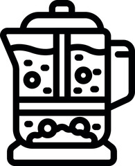 Tea pot icon outline vector. Water boiler. Cup cooking