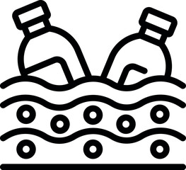 Seafood microplastics pollution icon outline vector. Ground plastic. Ocean plastic