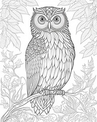 coloring page for adult owl