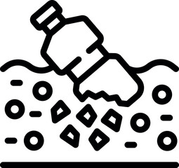 River microplastics pollution icon outline vector. Diagram ocean. Ground food