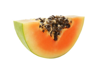 Fresh ripe papaya slice isolated on white