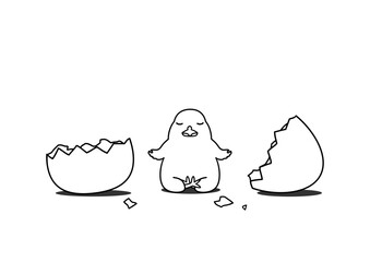 meditating chick