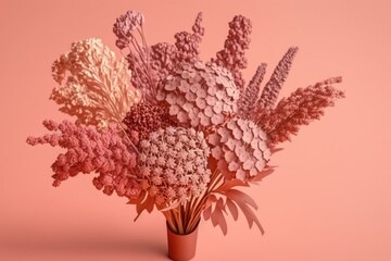 dry flowers in a vase , ai generated