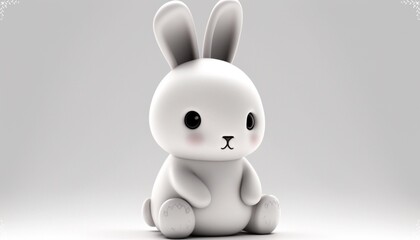 bunny in a white background created with Generative AI technology