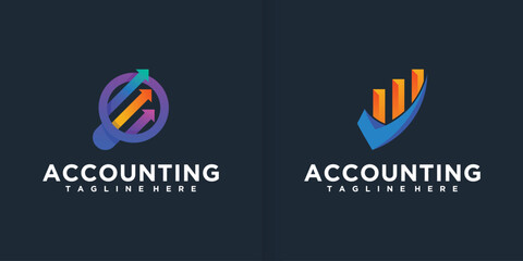 collection of financial charts economy bar business productivity logo design