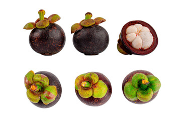 mangosteen fruit isolated on transparent background