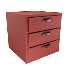 3D render low polygon cupboard icon isolated on transparent background