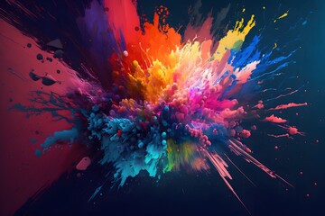 exploding colors created using AI Generative Technology