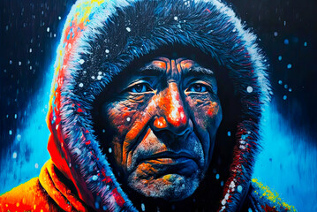 Eskimo portrait. Generative AI - obrazy, fototapety, plakaty
