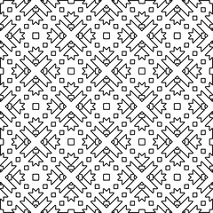  Monochrome ornamental texture with smooth linear shapes, zigzag lines, lace pattern.Abstract geometric black and white pattern for web page, textures, card, poster, fabric, textile.