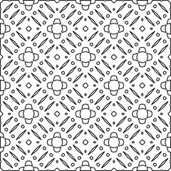  Monochrome ornamental texture with smooth linear shapes, zigzag lines, lace pattern.Abstract geometric black and white pattern for web page, textures, card, poster, fabric, textile.