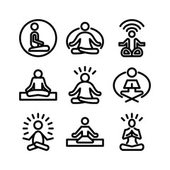 meditation icon or logo isolated sign symbol vector illustration - high quality black style vector icons
