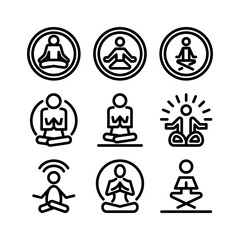 meditation icon or logo isolated sign symbol vector illustration - high quality black style vector icons
