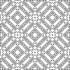  Monochrome ornamental texture with smooth linear shapes, zigzag lines, lace pattern.Abstract geometric black and white pattern for web page, textures, card, poster, fabric, textile.