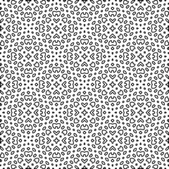  Monochrome ornamental texture with smooth linear shapes, zigzag lines, lace pattern.Abstract geometric black and white pattern for web page, textures, card, poster, fabric, textile.