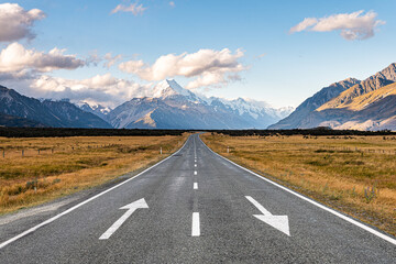 panoramic view of aoraki national park, new zealand