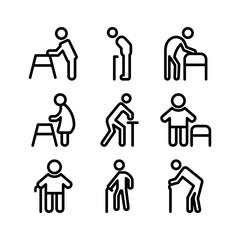 Fototapeta premium old woman citizen icon or logo isolated sign symbol vector illustration - high quality black style vector icons 
