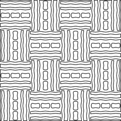  Monochrome ornamental texture with smooth linear shapes, zigzag lines, lace pattern.Abstract geometric black and white pattern for web page, textures, card, poster, fabric, textile.