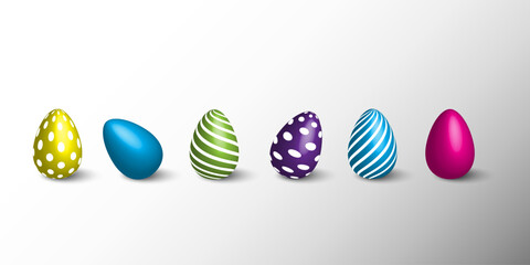 easter eggs set. Spring decoration. Vector illustration.