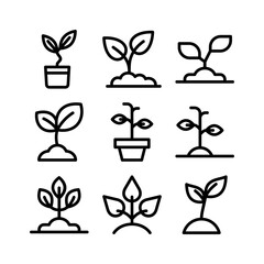 sprout icon or logo isolated sign symbol vector illustration - high quality black style vector icons
