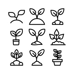 sprout icon or logo isolated sign symbol vector illustration - high quality black style vector icons
