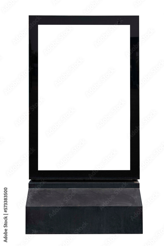 Wall mural black colour display stand frame isolated on white