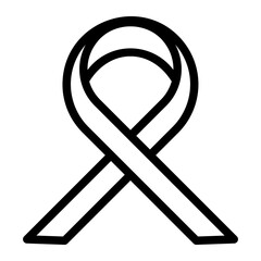 purple ribbon line icon