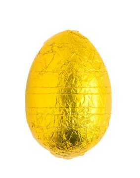 Gold foil wrapped chocolate easter egg
