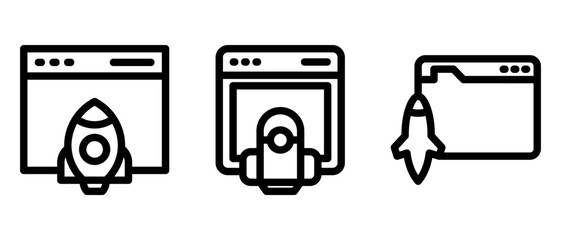 business launch icon or logo isolated sign symbol vector illustration - high quality black style vector icons
