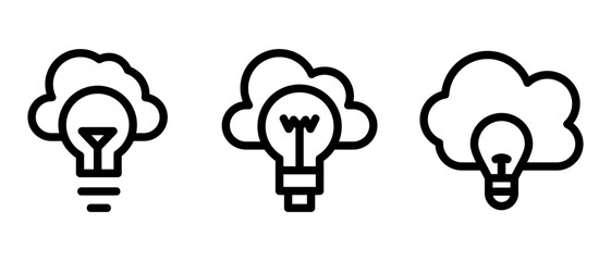 cloud idea icon or logo isolated sign symbol vector illustration - high quality black style vector icons
