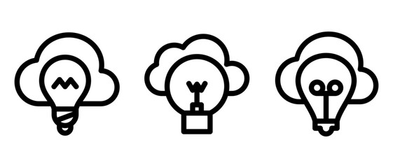cloud idea icon or logo isolated sign symbol vector illustration - high quality black style vector icons
