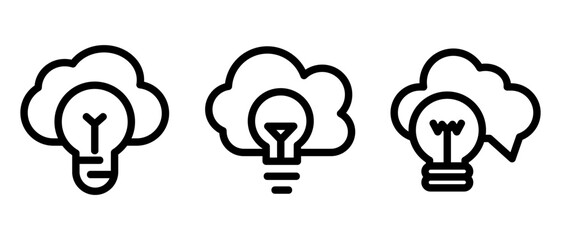 cloud idea icon or logo isolated sign symbol vector illustration - high quality black style vector icons
