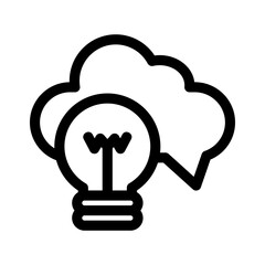 cloud idea icon or logo isolated sign symbol vector illustration - high quality black style vector icons
