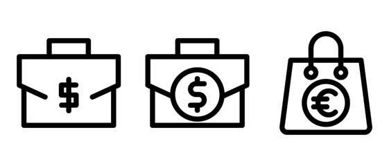 financial bag icon or logo isolated sign symbol vector illustration - high quality black style vector icons
