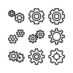 gears icon or logo isolated sign symbol vector illustration - high quality black style vector icons
