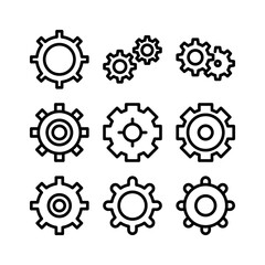 gears icon or logo isolated sign symbol vector illustration - high quality black style vector icons
