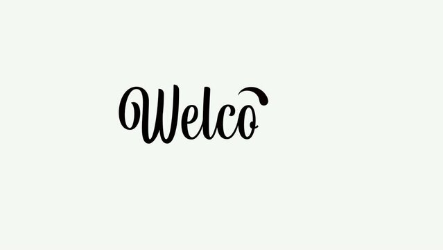 welcome animation handwritten with black and white ink drops good for the opening of your vlog video so that everyone enjoy it