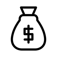 money bag icon or logo isolated sign symbol vector illustration - high quality black style vector icons
