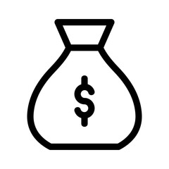 money bag icon or logo isolated sign symbol vector illustration - high quality black style vector icons
