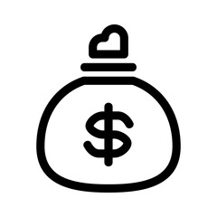 money bag icon or logo isolated sign symbol vector illustration - high quality black style vector icons
